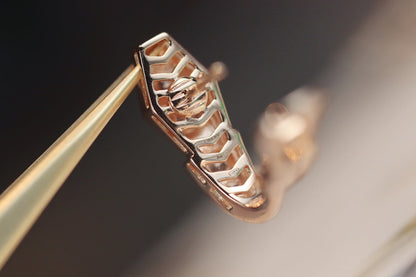 [LumiVibe]SERPENT PINK GOLD DIAMOND EARRINGS