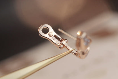 [LumiVibe]SERPENT PINK GOLD DIAMOND EARRINGS