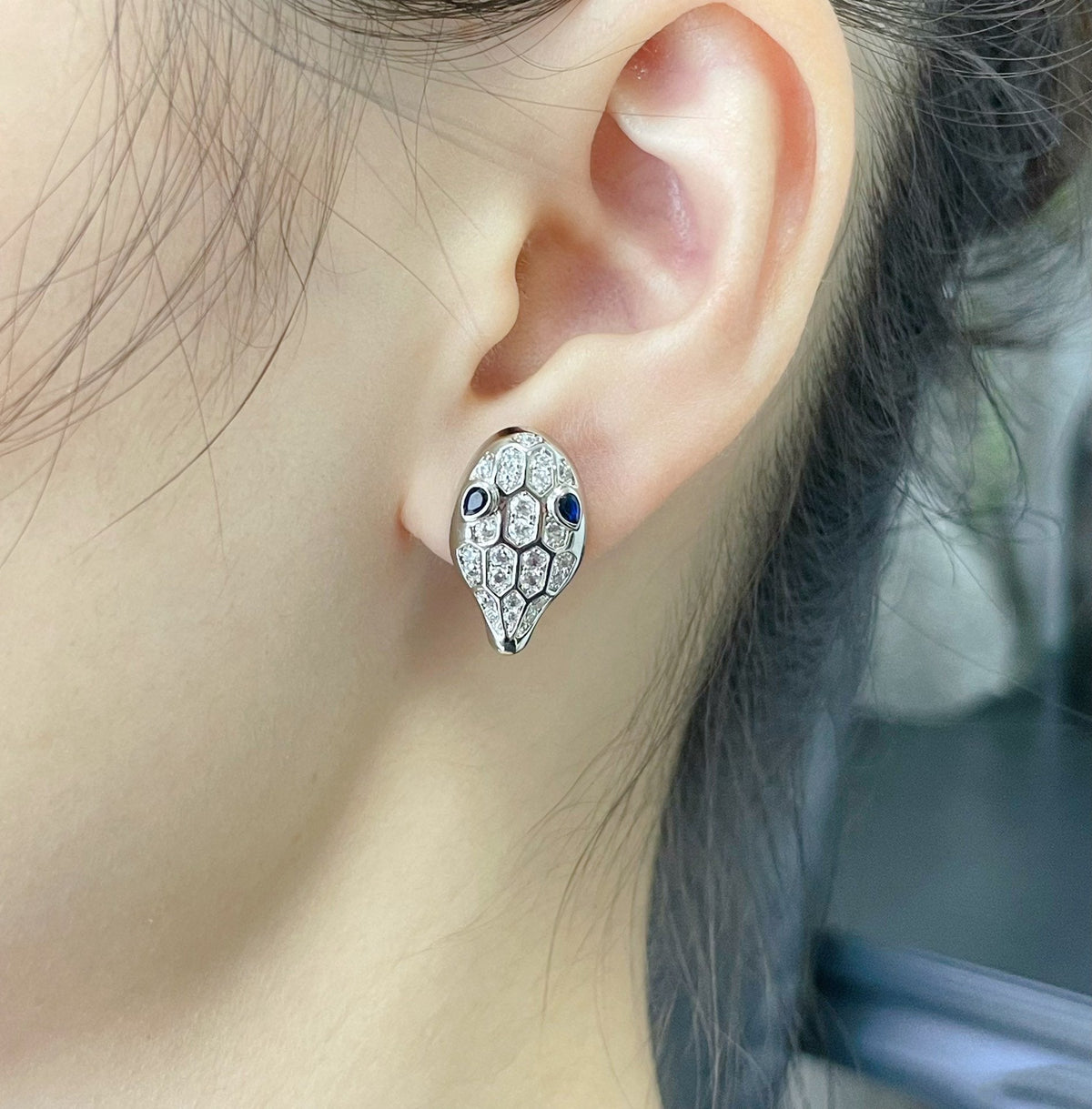 [LumiVibe]SERPENT DIAMOND STUD EARRINGS