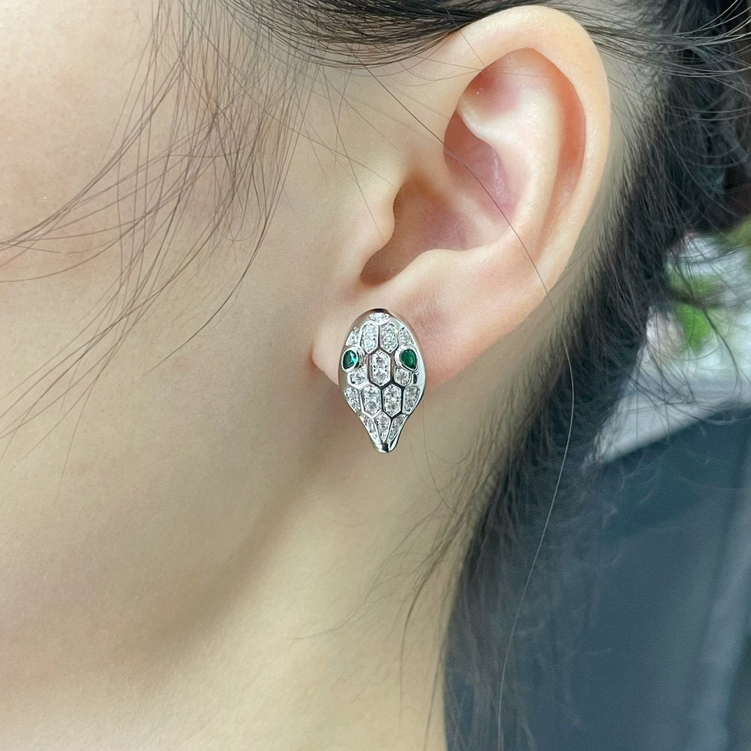 [LumiVibe]SERPENT DIAMOND STUD EARRINGS