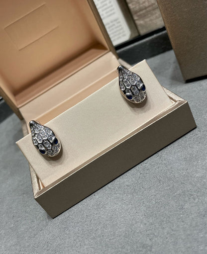 [LumiVibe]SERPENT DIAMOND STUD EARRINGS