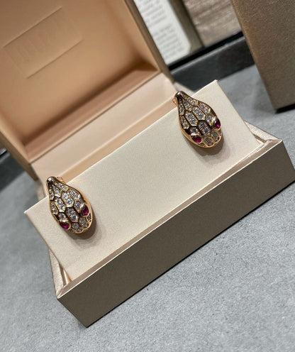 [LumiVibe]SERPENT DIAMOND STUD EARRINGS