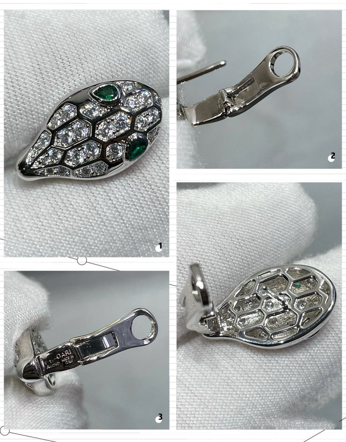 [LumiVibe]SERPENT DIAMOND STUD EARRINGS