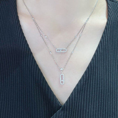 [LumiVibe]MOVE 2 ROW DIAMOND NECKLACE