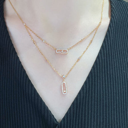 [LumiVibe]MOVE 2 ROW DIAMOND NECKLACE