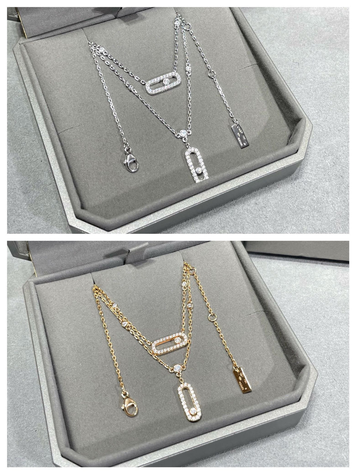 [LumiVibe]MOVE 2 ROW DIAMOND NECKLACE
