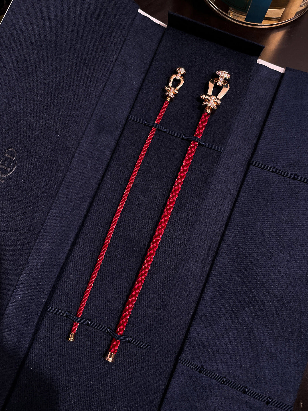 [LumiVibe]FORCE 10 HALF DIAMOND PINK GOLD RED CORDERI LARGE AND MEDIUM MODEL