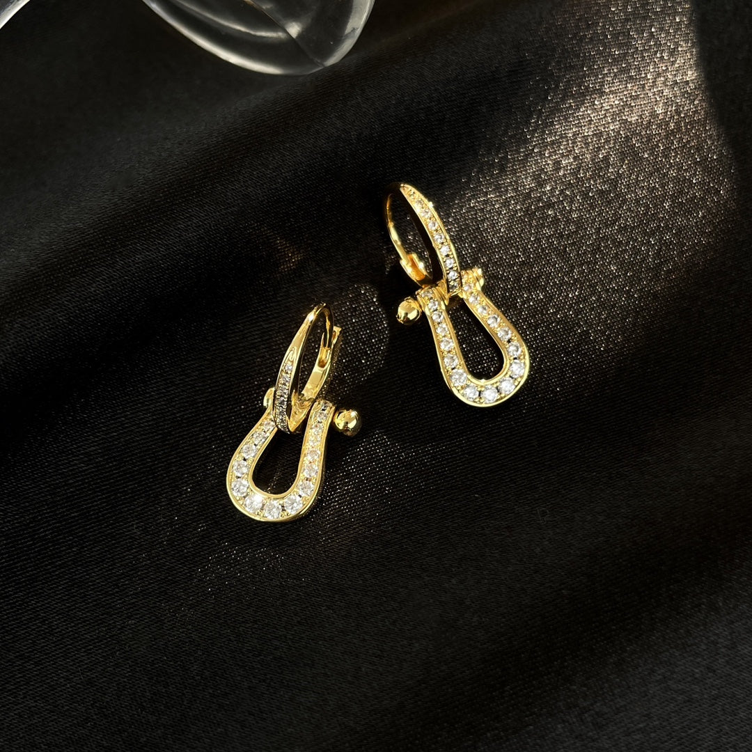 [LumiVibe]FORCE 10 FULL DIAMOND DROP EARRINGS MEDIUM MODEL