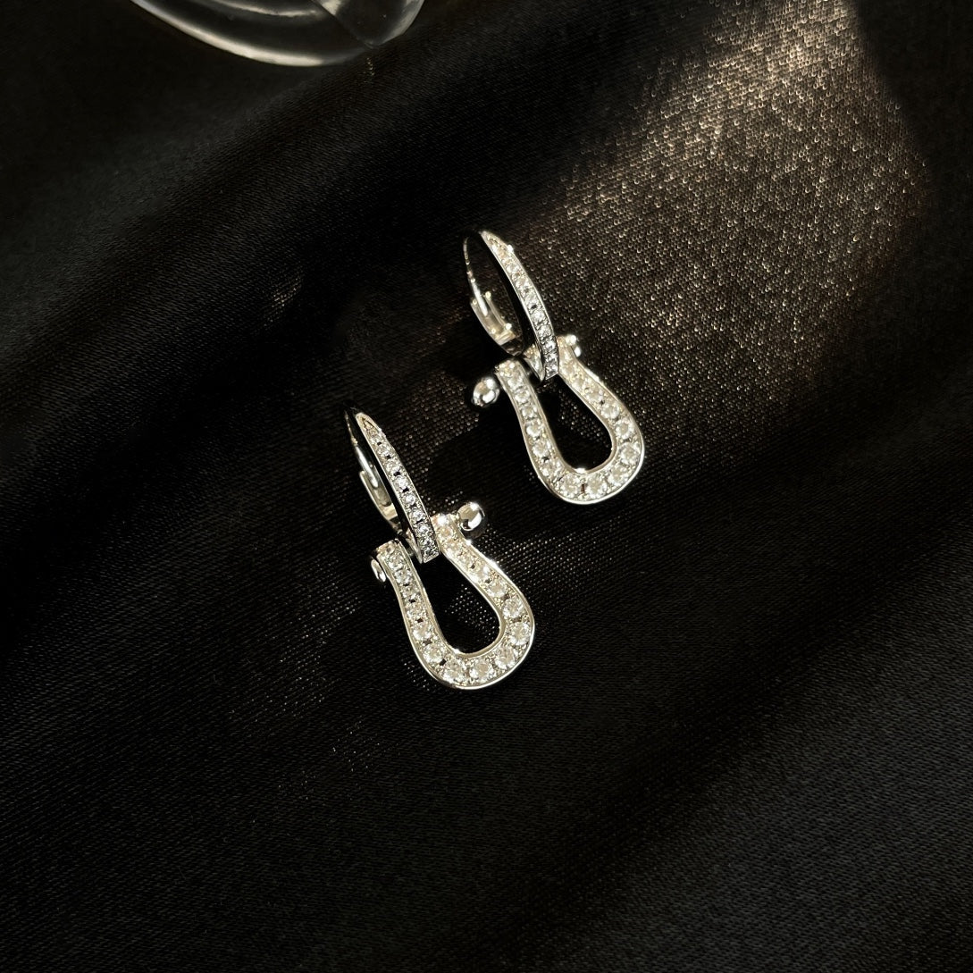 [LumiVibe]FORCE 10 FULL DIAMOND DROP EARRINGS MEDIUM MODEL