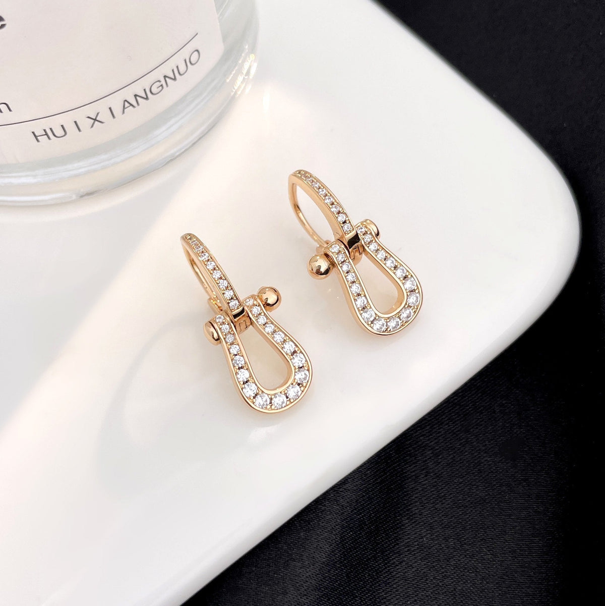 [LumiVibe]FORCE 10 FULL DIAMOND DROP EARRINGS MEDIUM MODEL