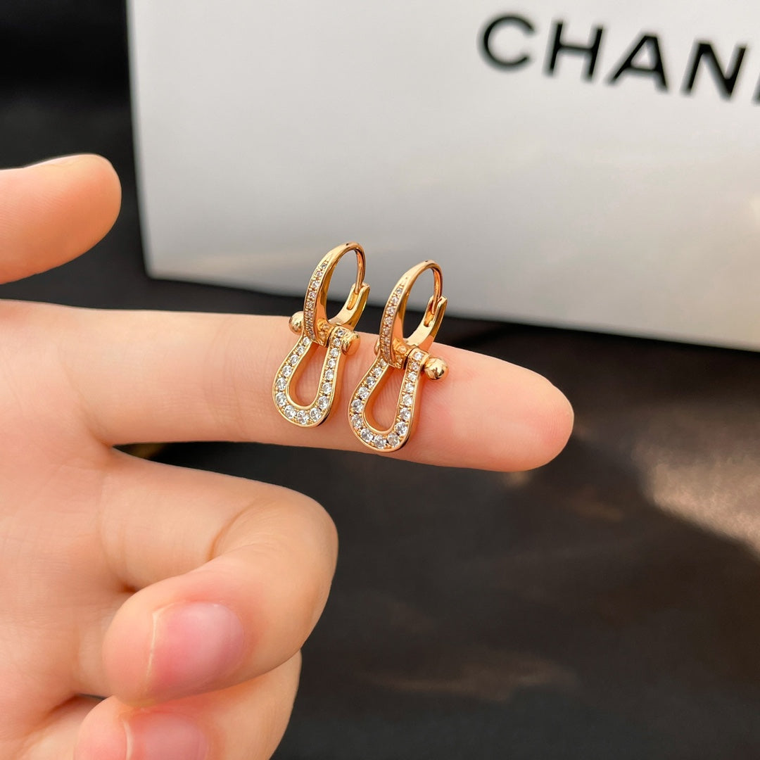 [LumiVibe]FORCE 10 FULL DIAMOND DROP EARRINGS MEDIUM MODEL