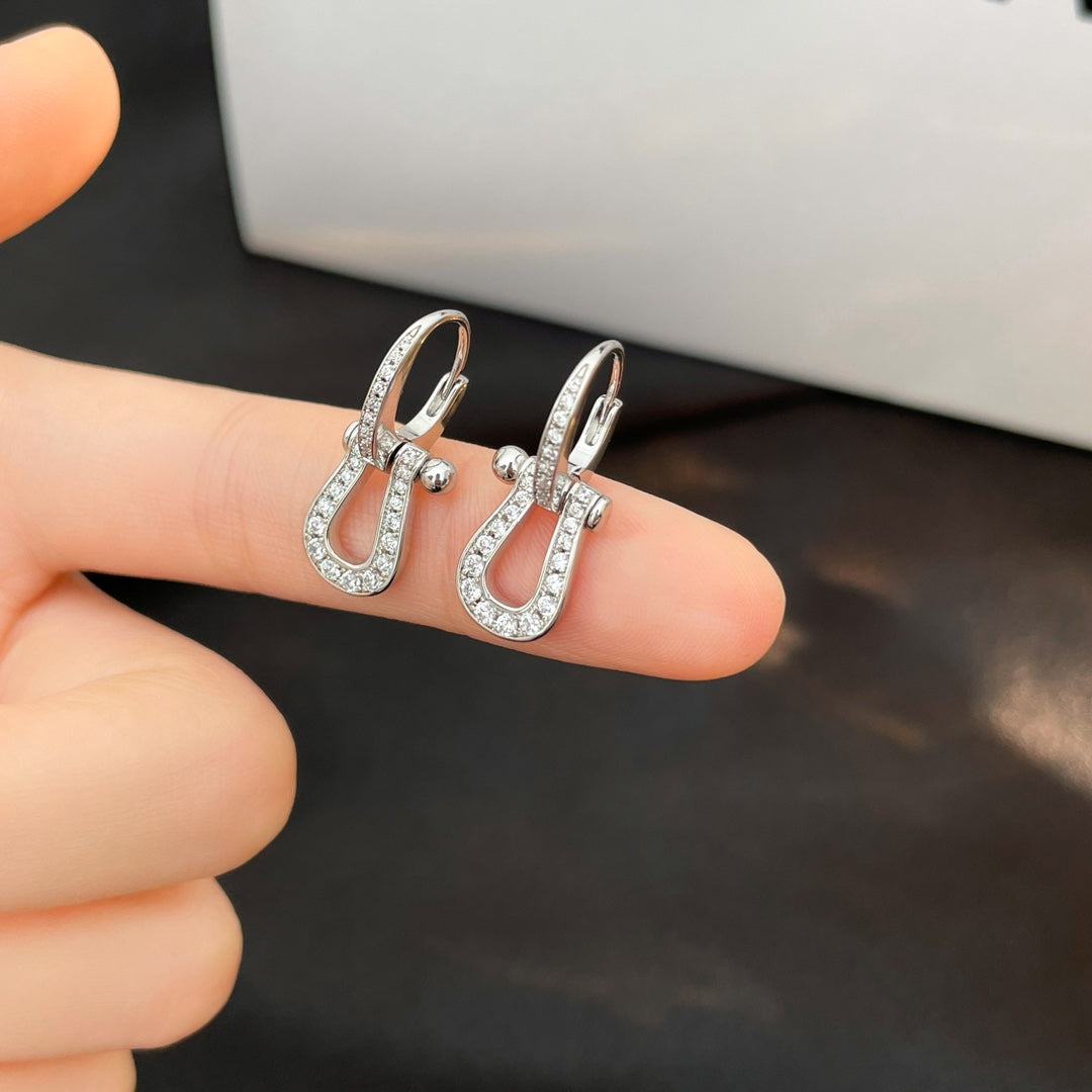 [LumiVibe]FORCE 10 FULL DIAMOND DROP EARRINGS MEDIUM MODEL