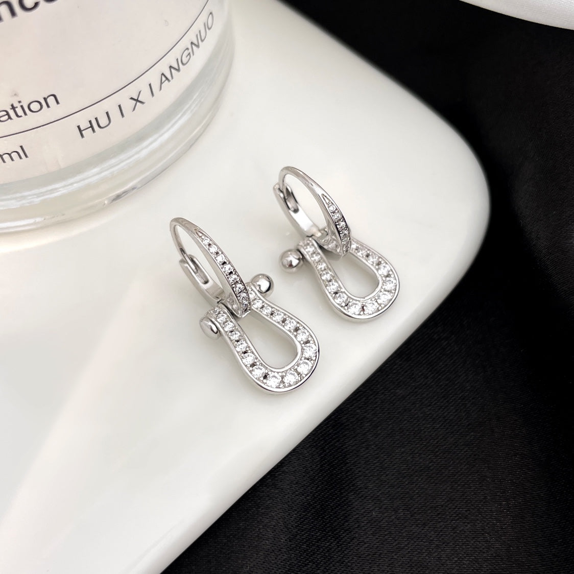 [LumiVibe]FORCE 10 FULL DIAMOND DROP EARRINGS MEDIUM MODEL