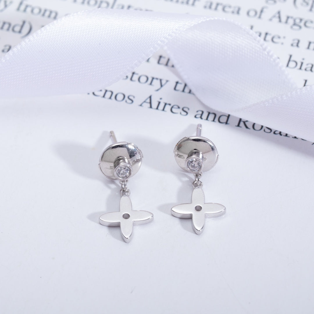 [LumiVibe]VIDYLLE SILVER DIAMOND MINI DROP EARRINGS