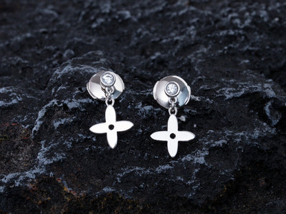 [LumiVibe]VIDYLLE SILVER DIAMOND MINI DROP EARRINGS