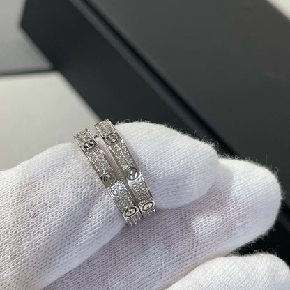 [LumiVibe]LOVE DIAMOND SILVER HOOP EARRINGS