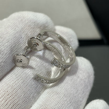[LumiVibe]LOVE DIAMOND SILVER HOOP EARRINGS