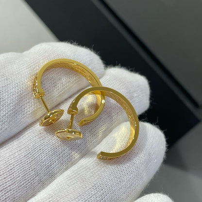 [LumiVibe]LOVE DIAMOND GOLD HOOP EARRINGS