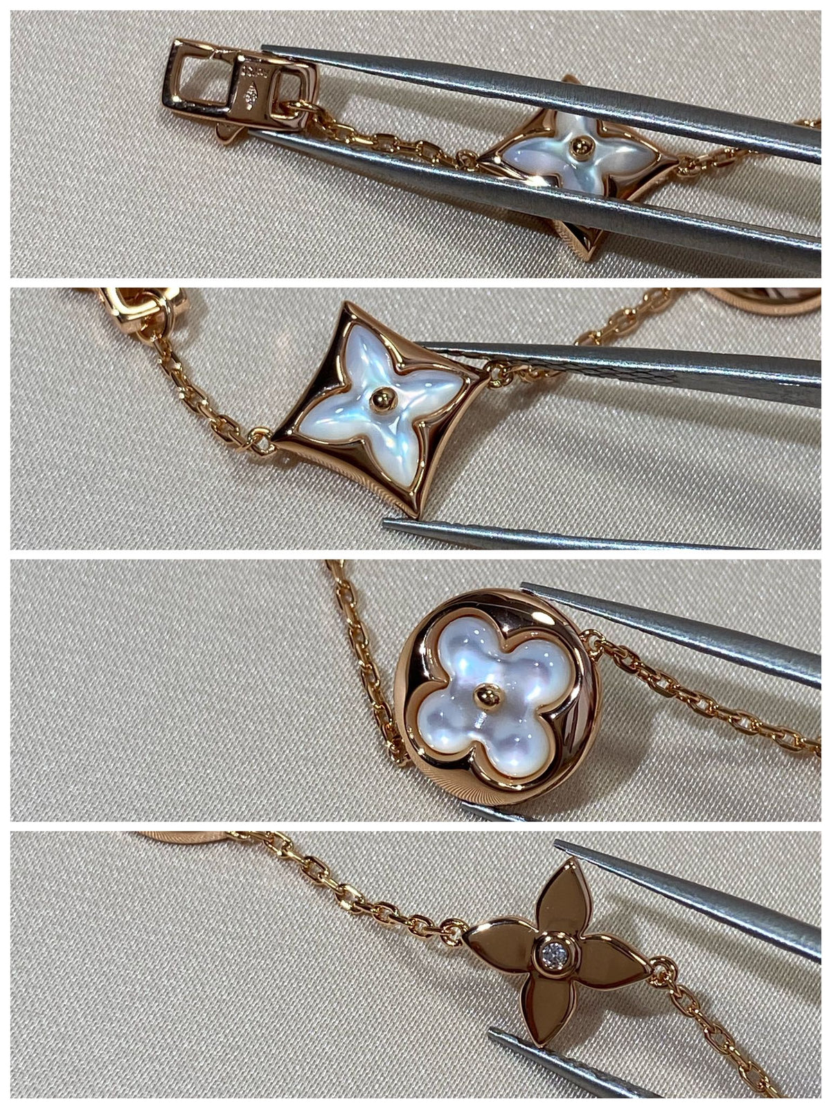 [LumiVibe]STAR AND SUN 5 MOTIF MOP PINK GOLD BRACELET