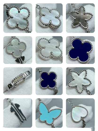 [LumiVibe]LUCKY CLOVER SILVER 11 MOTIF NECKLACE