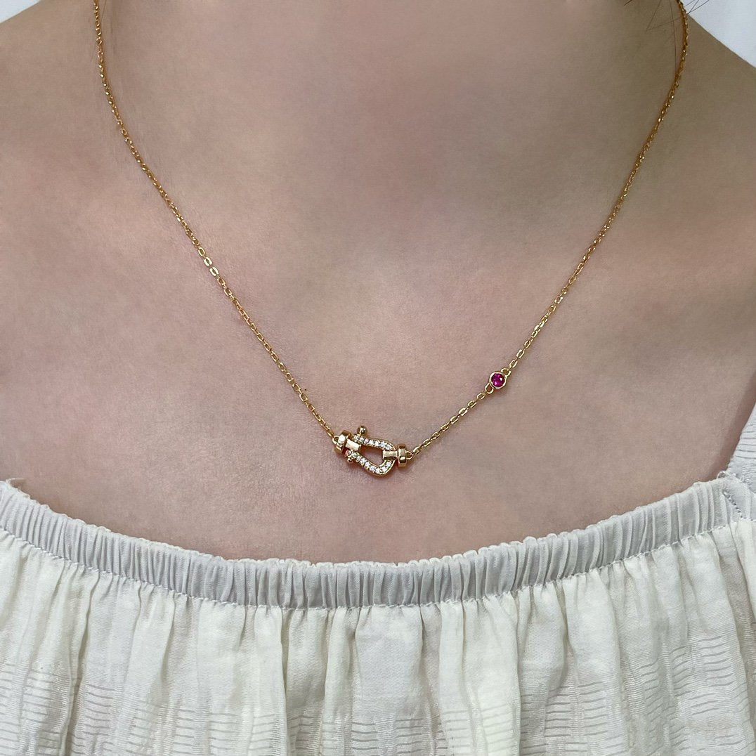 [LumiVibe]FORCE 10 DIAMOND PINK GOLD NECKLACE