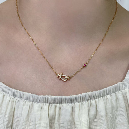 [LumiVibe]FORCE 10 DIAMOND PINK GOLD NECKLACE