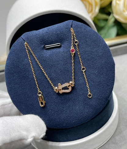 [LumiVibe]FORCE 10 DIAMOND PINK GOLD NECKLACE