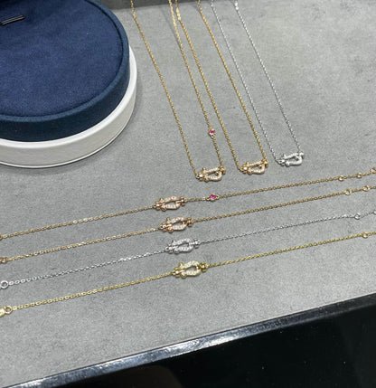 [LumiVibe]FORCE 10 DIAMOND PINK GOLD NECKLACE