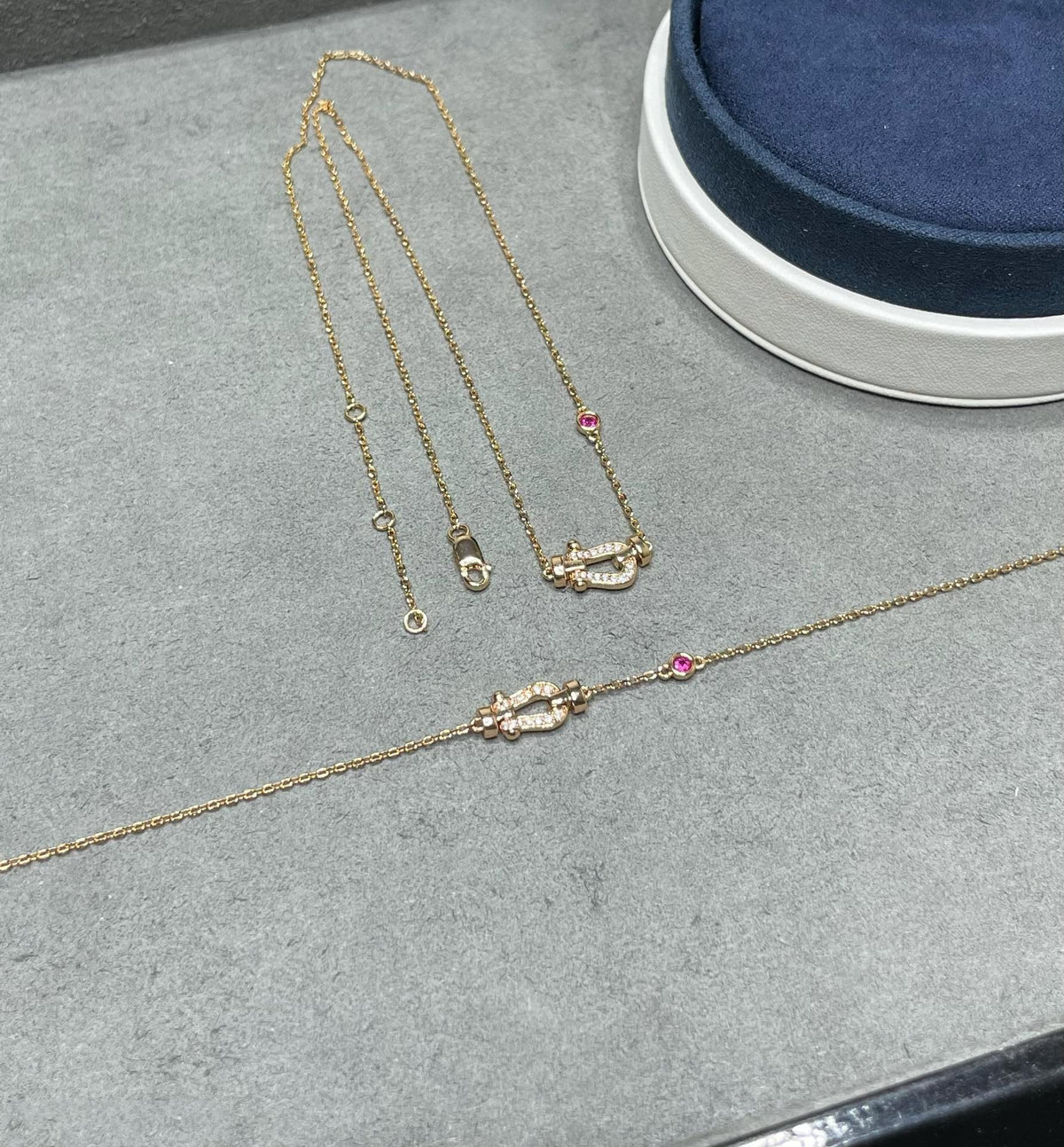 [LumiVibe]FORCE 10 DIAMOND PINK GOLD NECKLACE