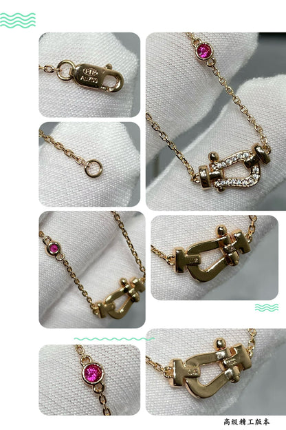 [LumiVibe]FORCE 10 DIAMOND PINK GOLD NECKLACE