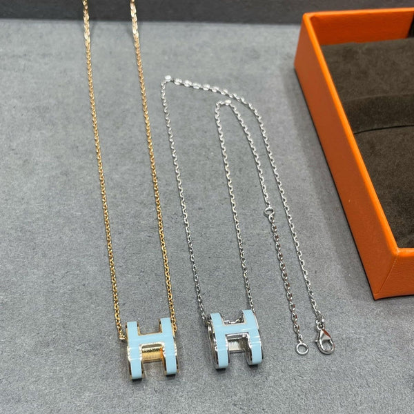 [LumiVibe]POP H SKY BLUE NECKLACE