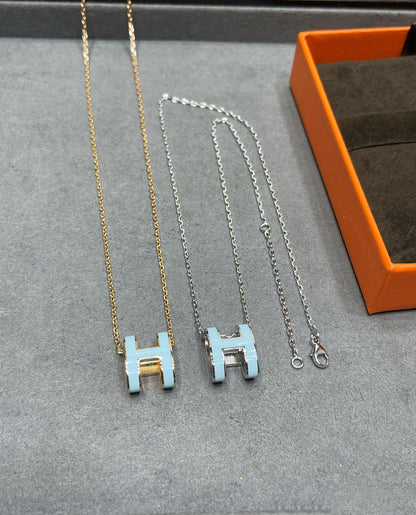 [LumiVibe]POP H SKY BLUE NECKLACE
