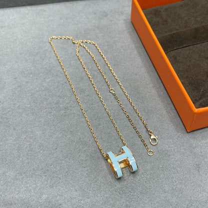 [LumiVibe]POP H SKY BLUE NECKLACE