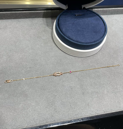 [LumiVibe]FORCE 10 DIAMOND CHAIN LINK PINK GOLD BRACELET