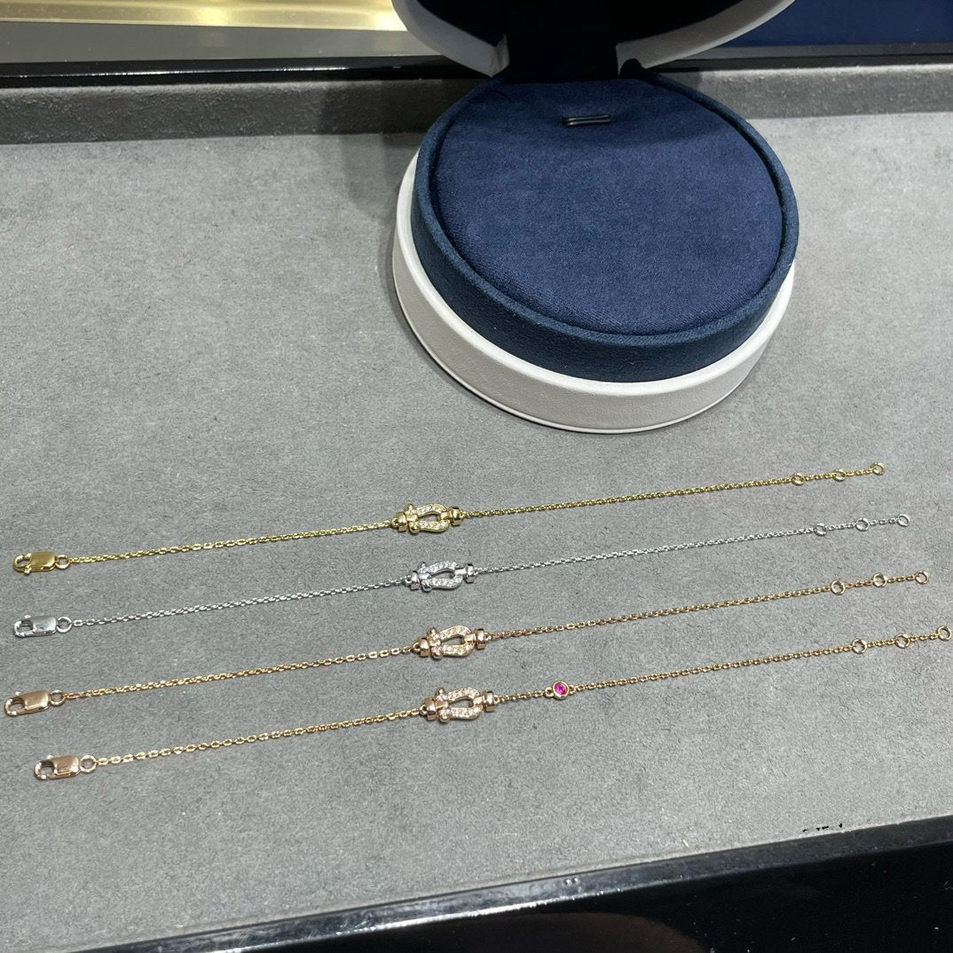 [LumiVibe]FORCE 10 DIAMOND CHAIN LINK PINK GOLD BRACELET