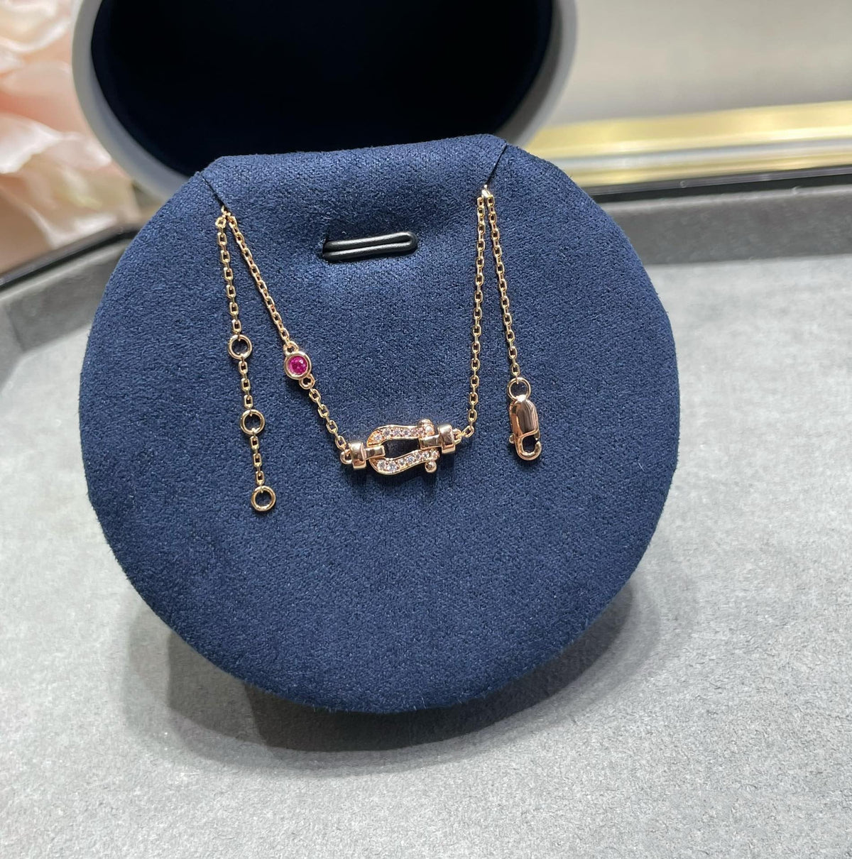 [LumiVibe]FORCE 10 DIAMOND CHAIN LINK PINK GOLD BRACELET
