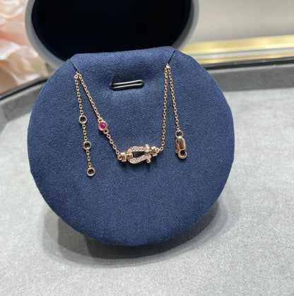 [LumiVibe]FORCE 10 DIAMOND CHAIN LINK PINK GOLD BRACELET