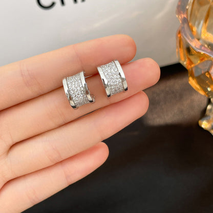 [LumiVibe]ZERO 1 DIAMOND PAVED EARRINGS