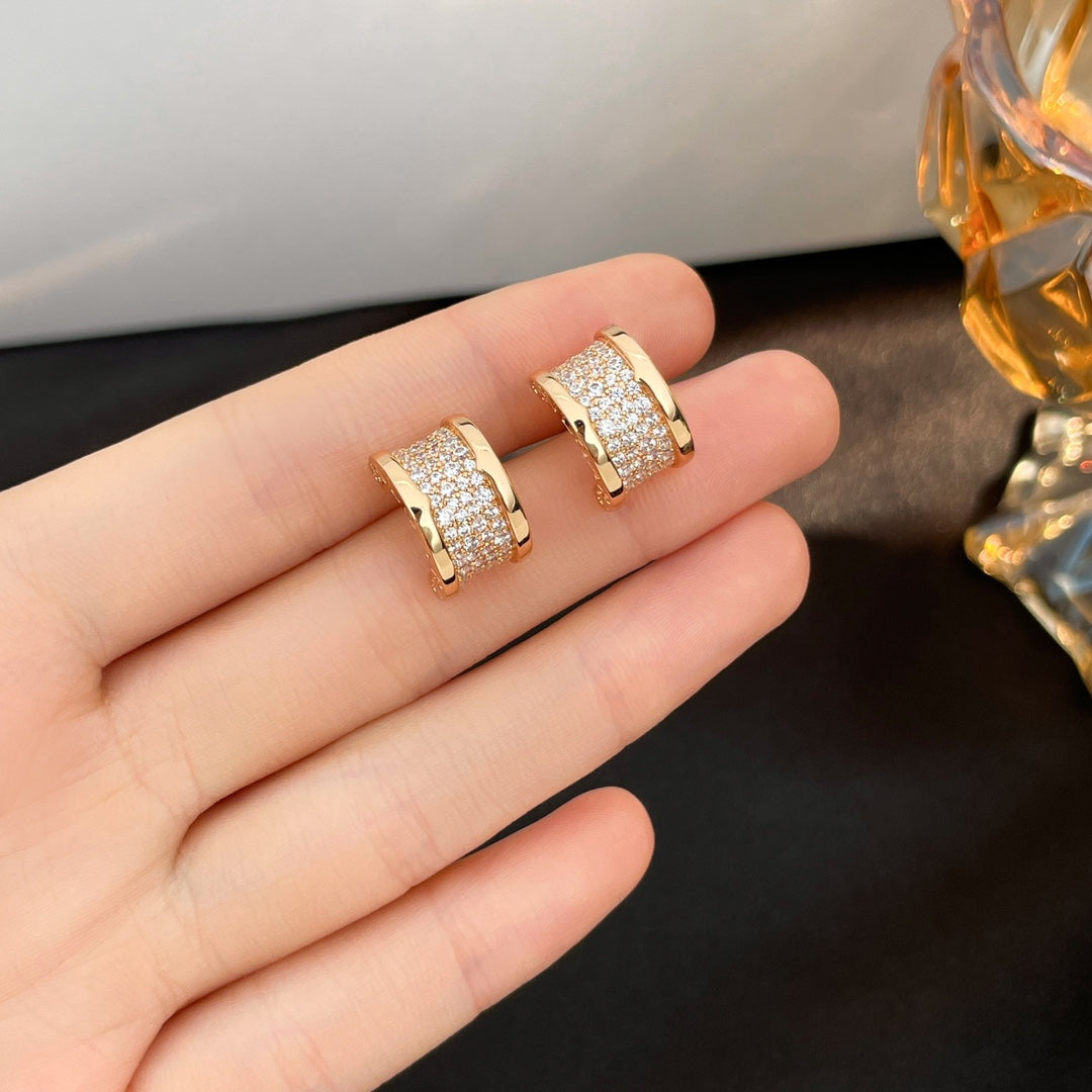 [LumiVibe]ZERO 1 DIAMOND PAVED EARRINGS