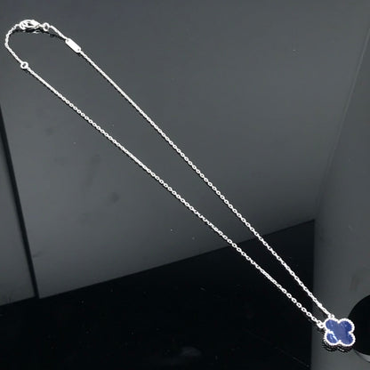[LumiVibe]CLOVER PIETERSITE SILVER LONG NECKLACE