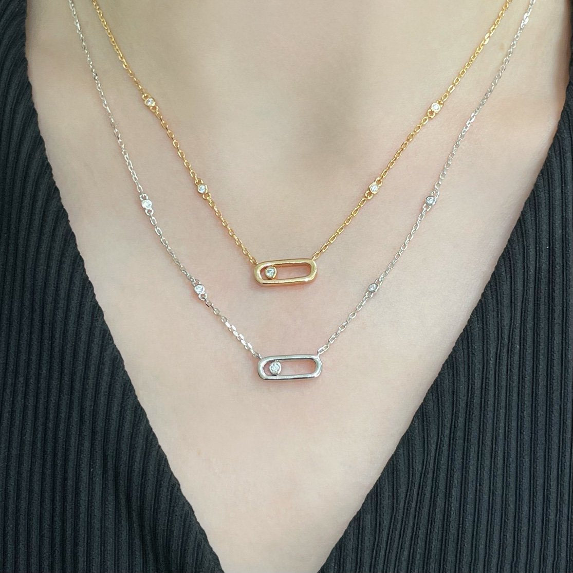 [LumiVibe]MOVE UNO DIAMOND NECKLACE