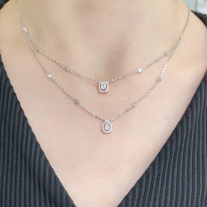 [LumiVibe]MY TWIN 2 ROW DIAMOND NECKLACE