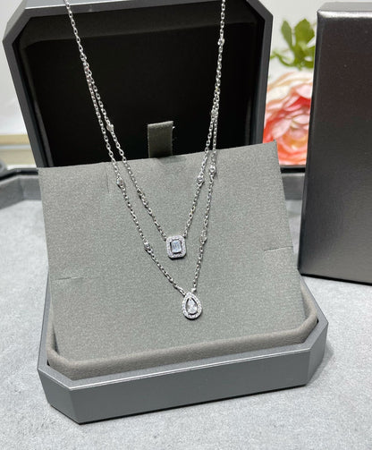 [LumiVibe]MY TWIN 2 ROW DIAMOND NECKLACE