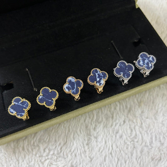[LumiVibe]CLOVER PIETERSITE MEDIUM STUD EARRINGS
