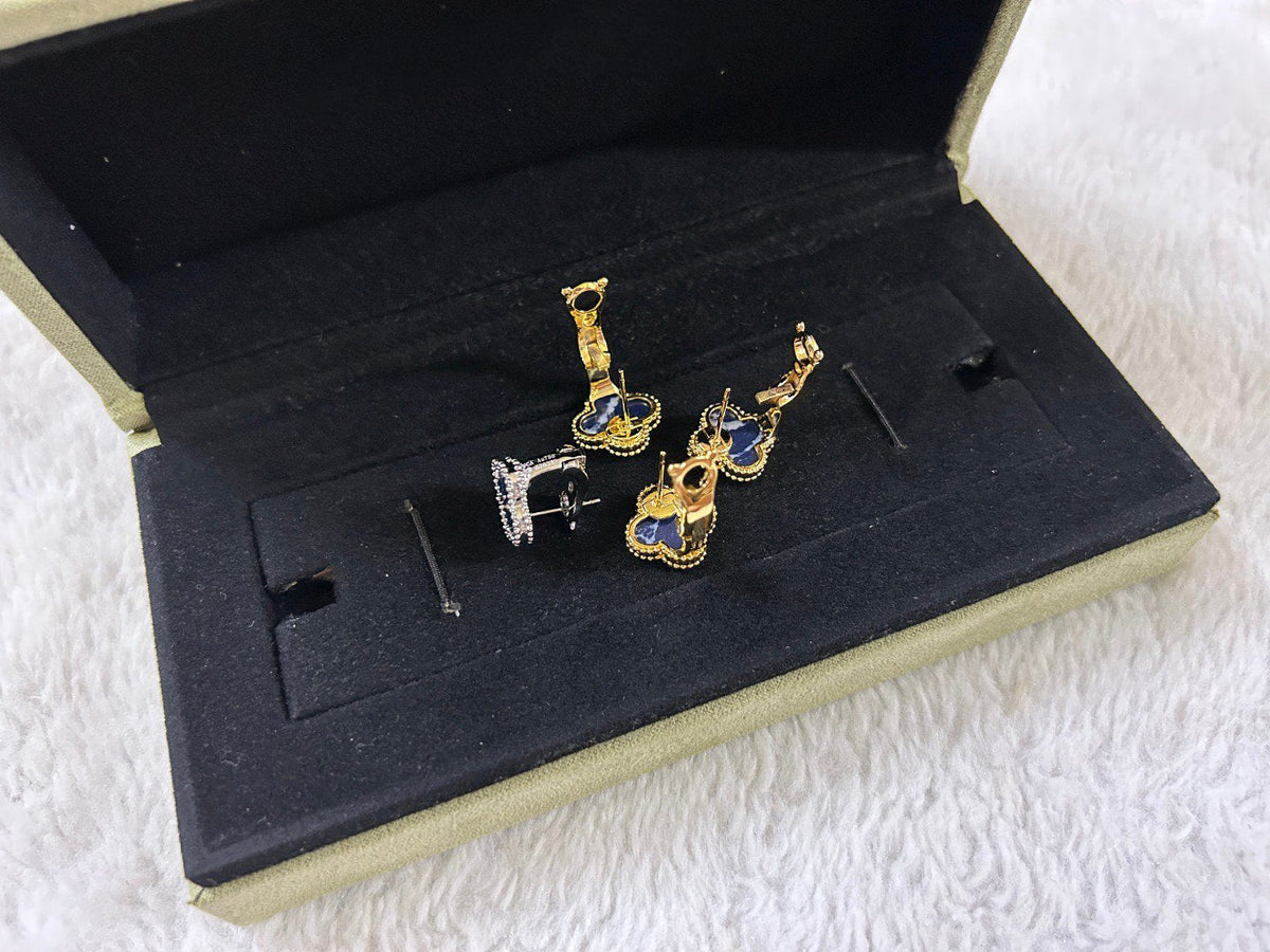 [LumiVibe]CLOVER PIETERSITE MEDIUM STUD EARRINGS