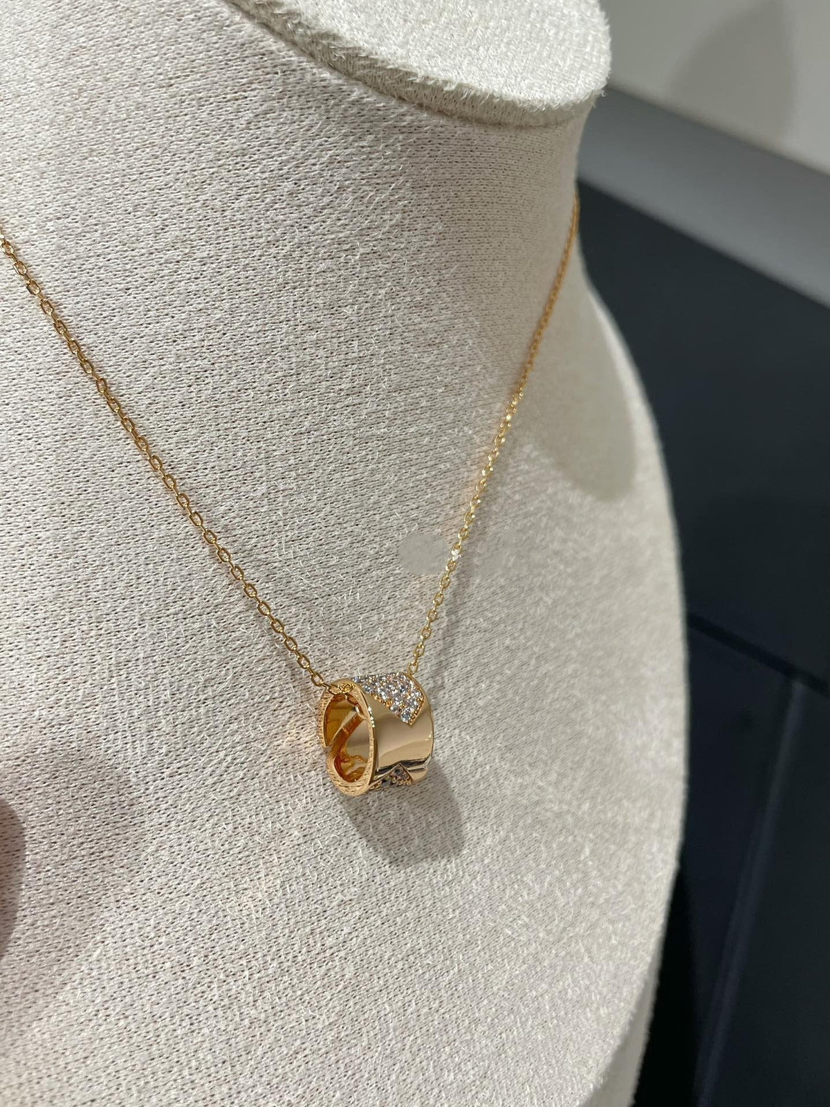 [LumiVibe]LIENS EVIDENCE DIAMOND PAVED NECKLACE