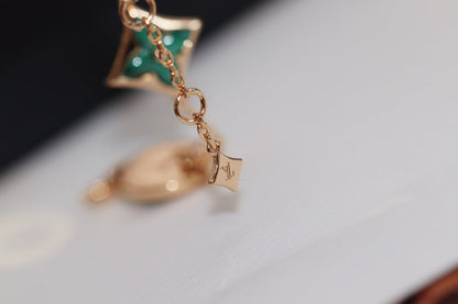 [LumiVibe]STAR AND SUN 4 MOTIF PINK GOLD MALACHITE BRACELET