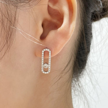 [LumiVibe]MOVE UNO STUD DIAMOND PAVED EARRINGS
