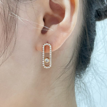 [LumiVibe]MOVE UNO STUD DIAMOND PAVED EARRINGS