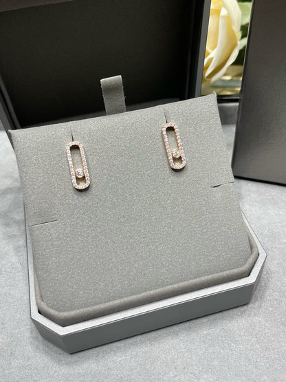 [LumiVibe]MOVE UNO STUD DIAMOND PAVED EARRINGS